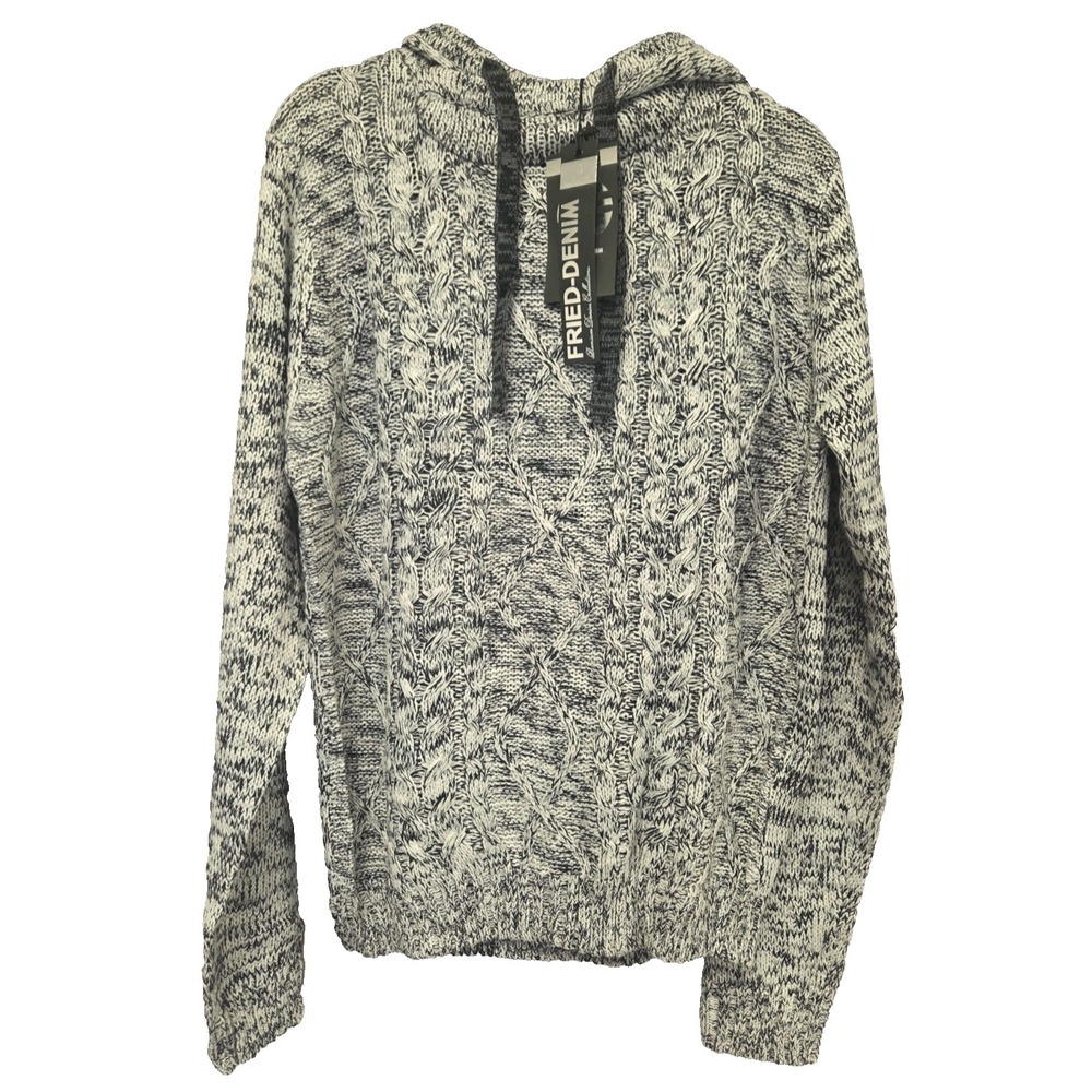 Fried Denim Men's Premium Collection Sweater Hoodie Gray, Black, NYC Size L